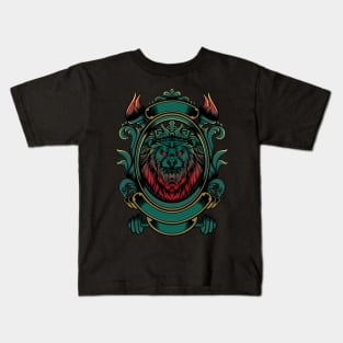 Lion dark art Kids T-Shirt